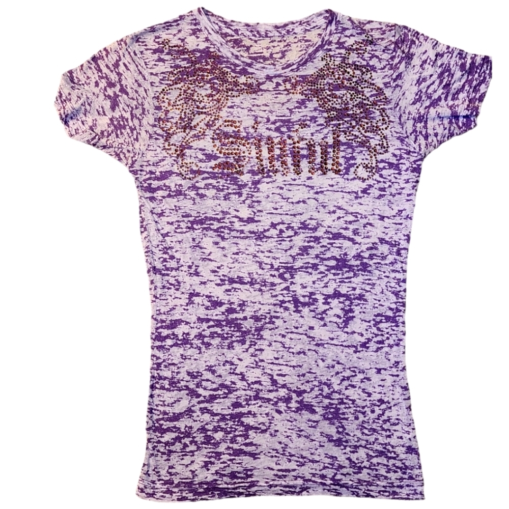 Sinful burnout embellished short sleeve T-shirt Med